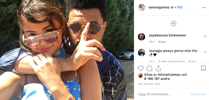 Selena Gomez och The Weeknd på Instagram. Selena Gomez och The Weeknd på Instagram.