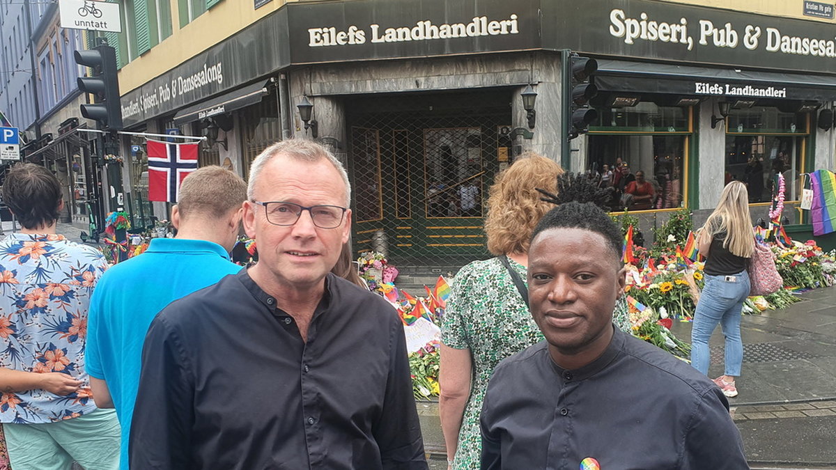 Jan och Evans dagen efter dödsskjutningen nära en gaybar i Oslo.