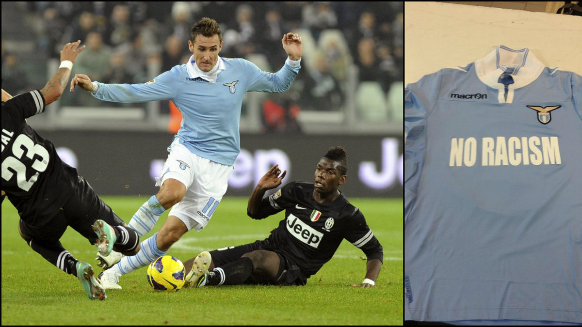 Här är tröjan som Miroslav Klose och resten av Lazio-spelarna kommer att bära i kväll.