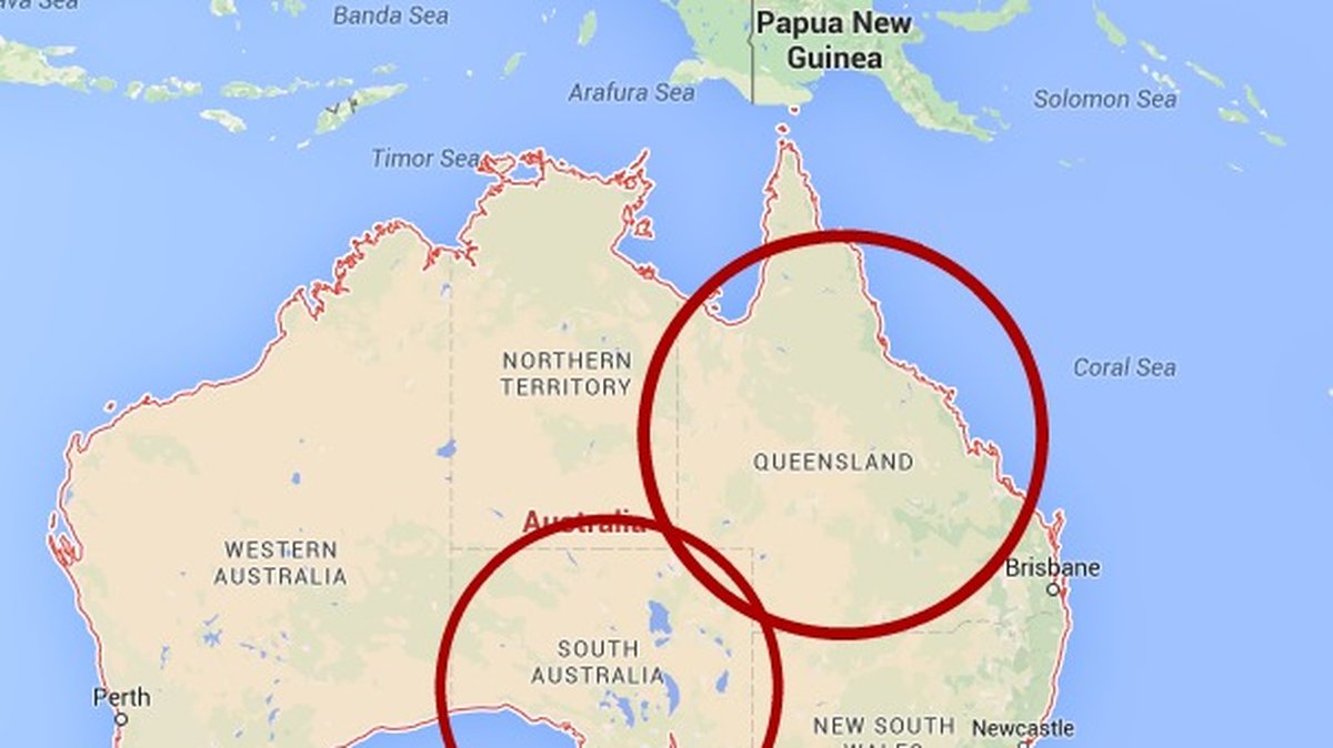 Staterna är Queensland och South Australia.