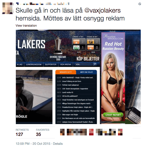 Vaxjo, Twitter, Annons, Växjö Lakers