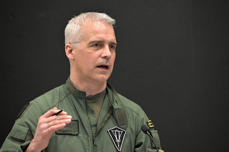 Generalmajor Jonas Wikman, chef för svenska flygvapnet, under militärövning Nordic Response.