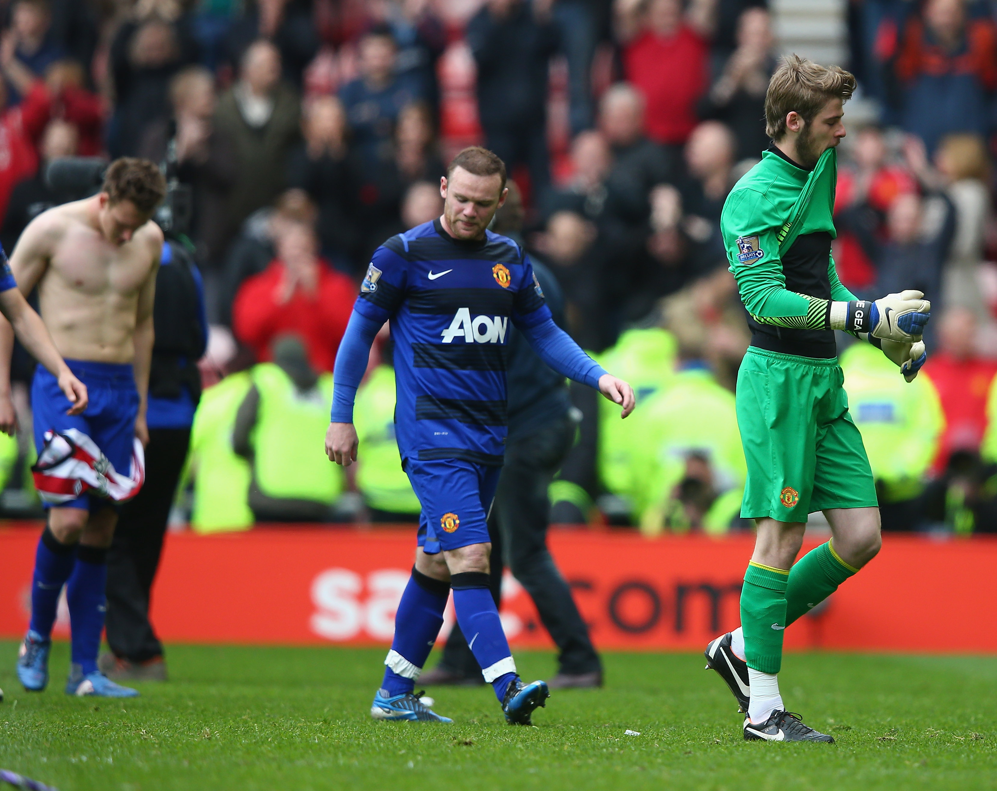 United-spelarna deppade efter matchen - trots segern med 1-0.
