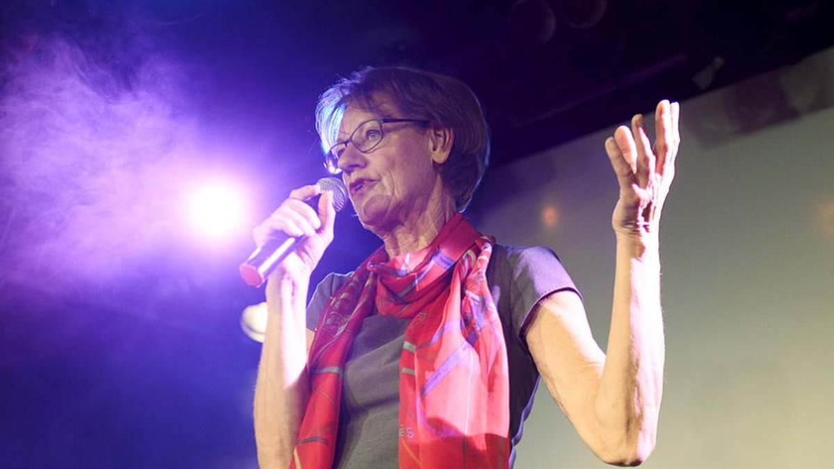 Gudrun Schyman på partiets valvaka 2014. 