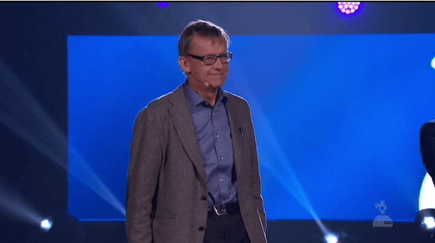 Hans Rosling höll en megaföreläsning i Globen under den direktsända galan.