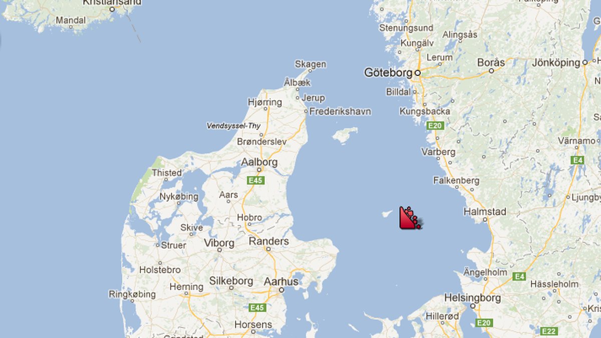 Jordskalvet hade sitt epicentrum i Kattegatt. 