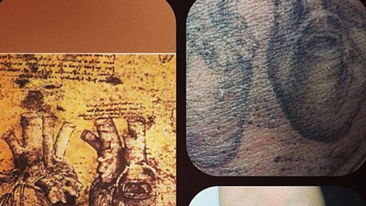 Miley gick dessutom till Kat Von D för att tatuera in Leonardo Di Vincis teckning av hjärtat