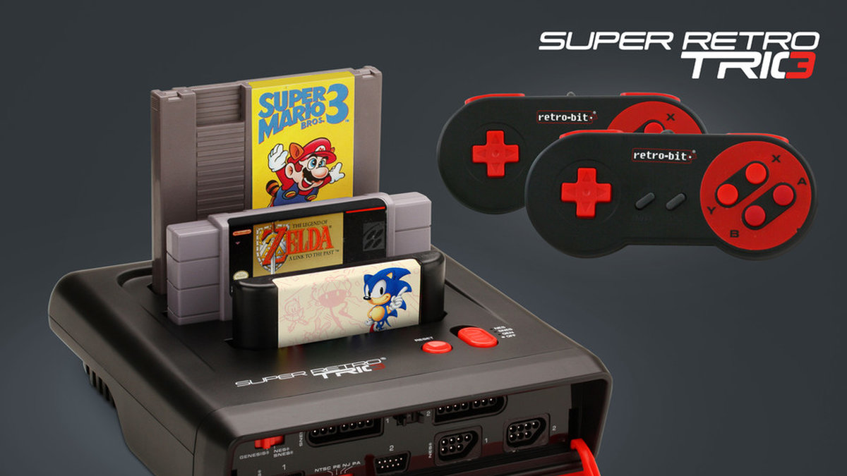 Spela alla dina gamla spel från Nintendo 8-bitar, Super Nintendo och Sega Mega Drive på en och samma konsol!