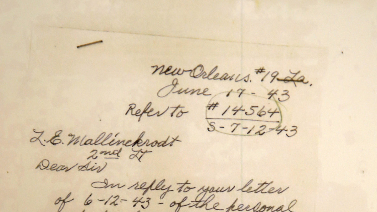 Ett brev från soldaten Earl Joseph Keatings mamma.