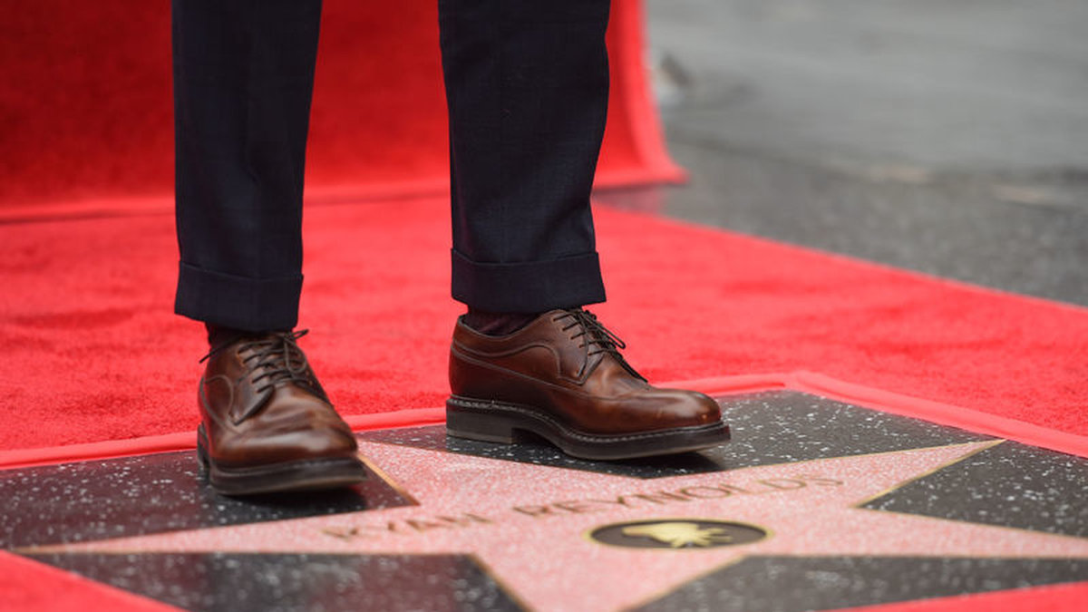 Ryan Reynold vid sin stjärna på Hollywoods Walk of Fame.
