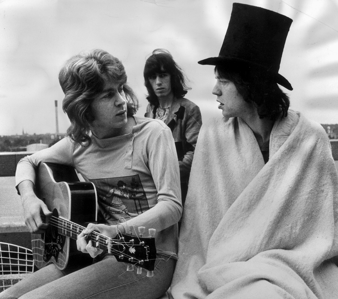 Rolling Stones i Stockholm 1970. Mick Taylor, Bill Wyman och Mick Jagger.