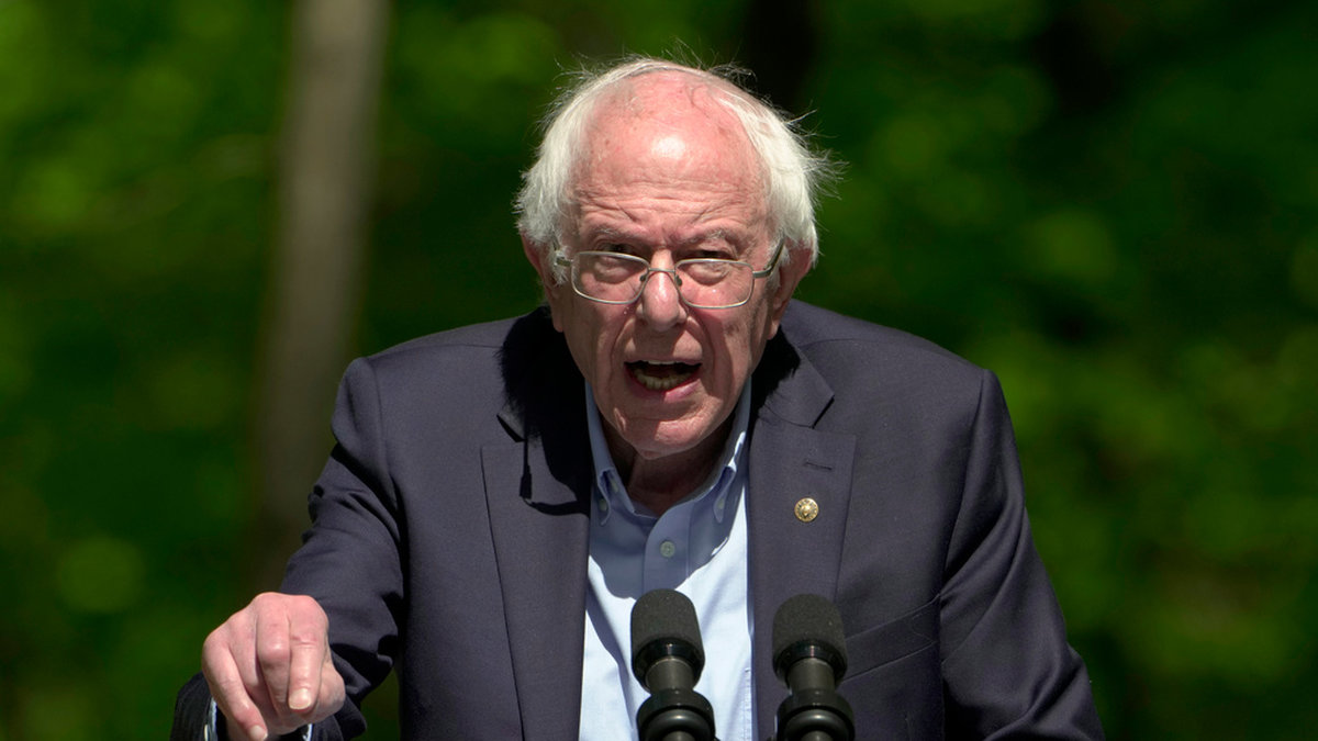 Den demokratiske senatorn Bernie Sanders i delstaten Virginia tidigare i april.