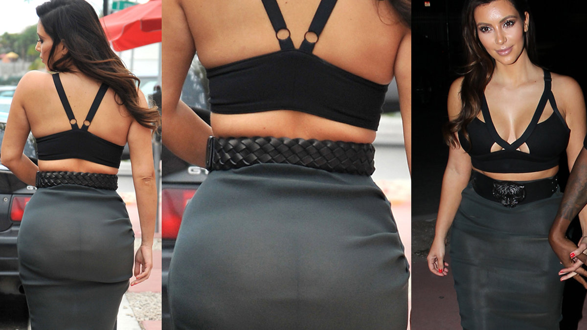 Kim Kardashian gick ut i någon slags sportbehå, en genomskinlig kjol och inga trosor. Ingen höjdaroutfit kanske. 