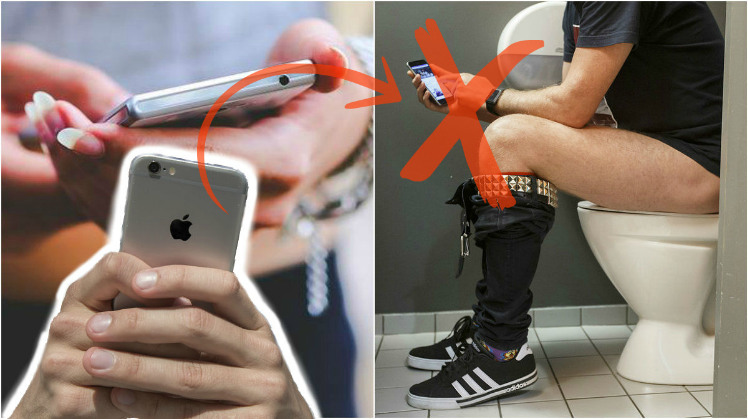 Du borde inte använda mobilen i badrummet