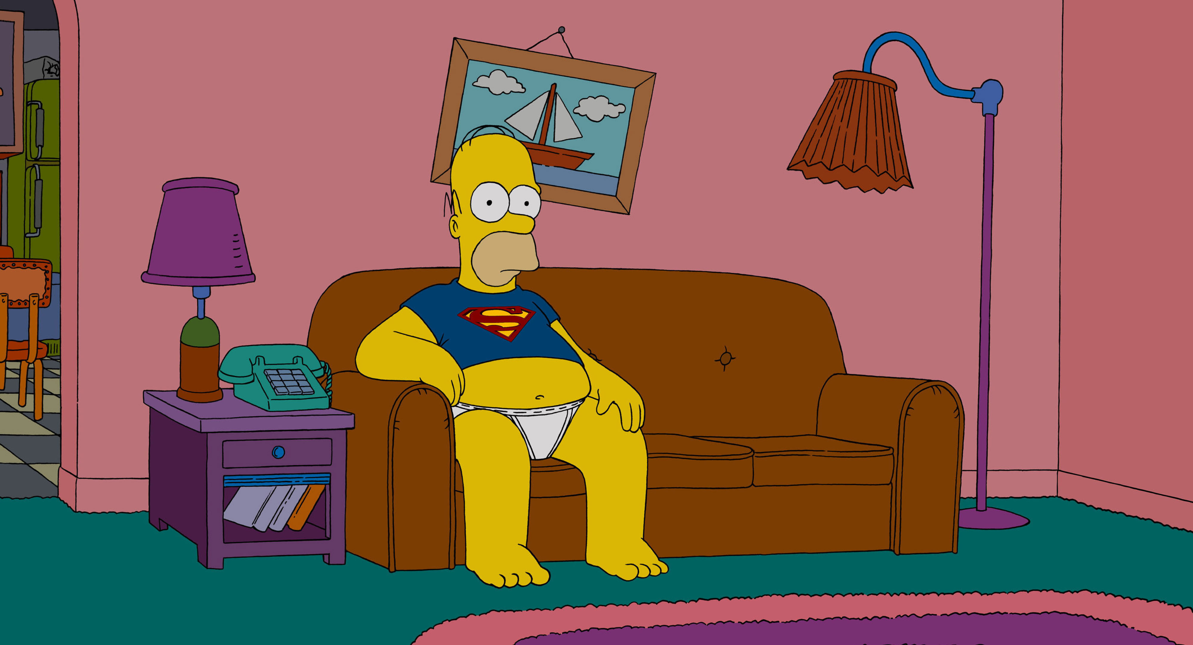 tv-serie, Fildelning, Homer, Simpson, TV