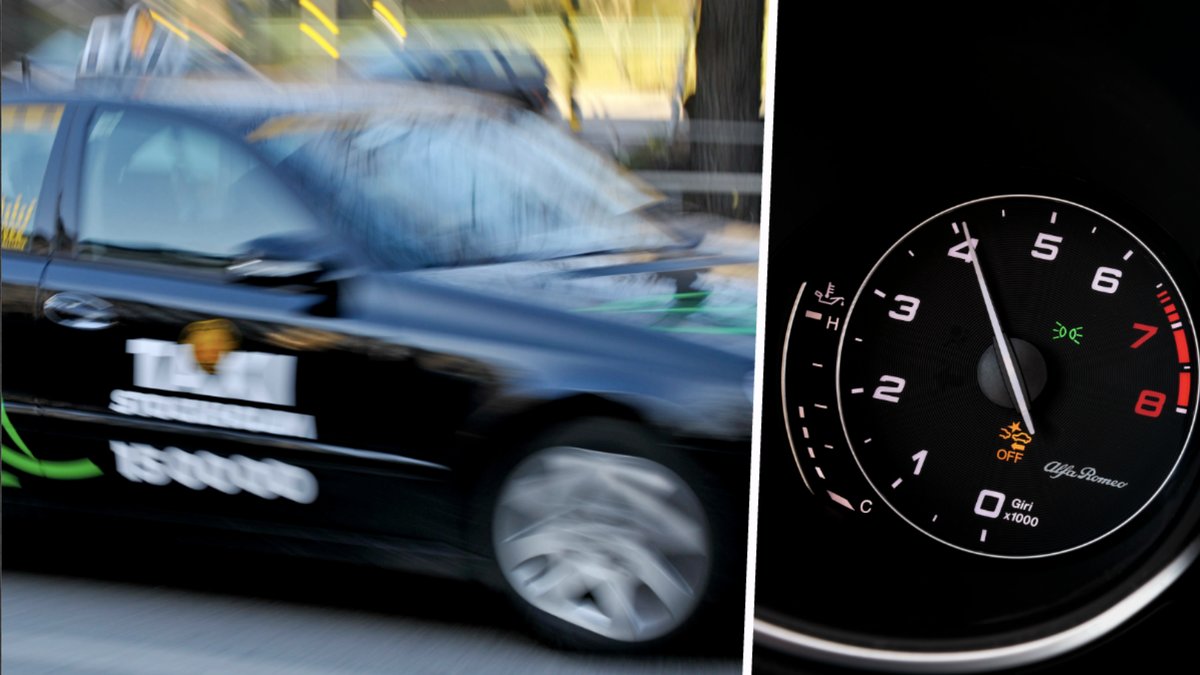 Fejkad taxibil körde 160 kilometer i timmen i centrala Stockholm