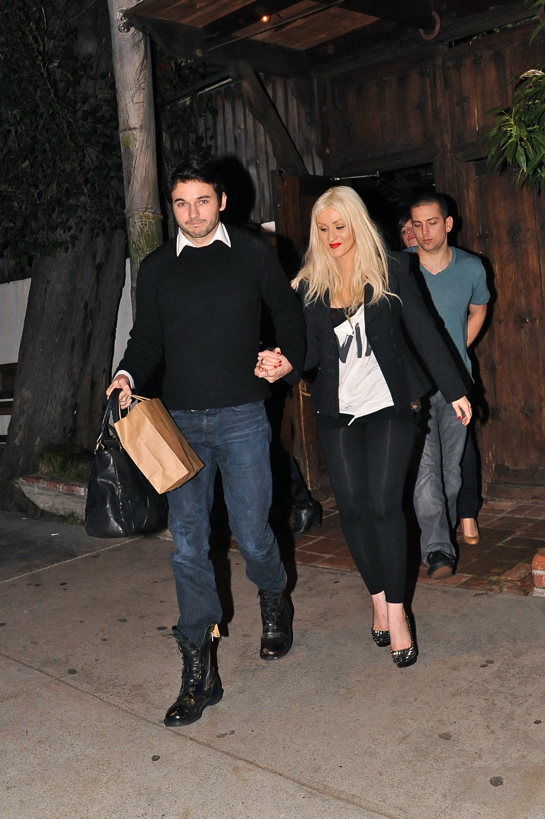 Christina Aguilera med sin pojkvän Matthew Rutler.