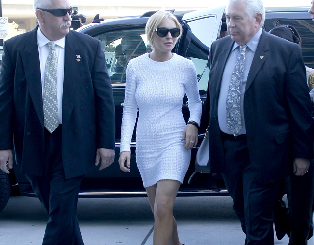 Lindsay Lohan anländer till sin rättegång.