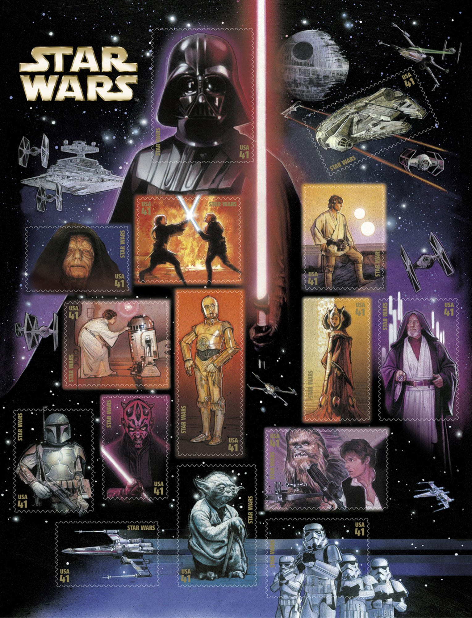 Den första Star Wars-filmen kom 1977. Den sista filmen släpptes 2005.