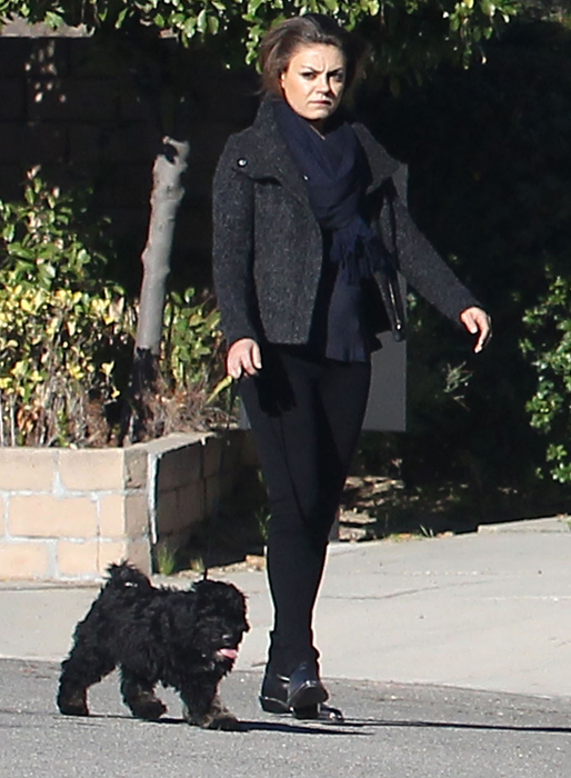 Mila Kunis rastar hunden. Mila Kunis rastar hunden.