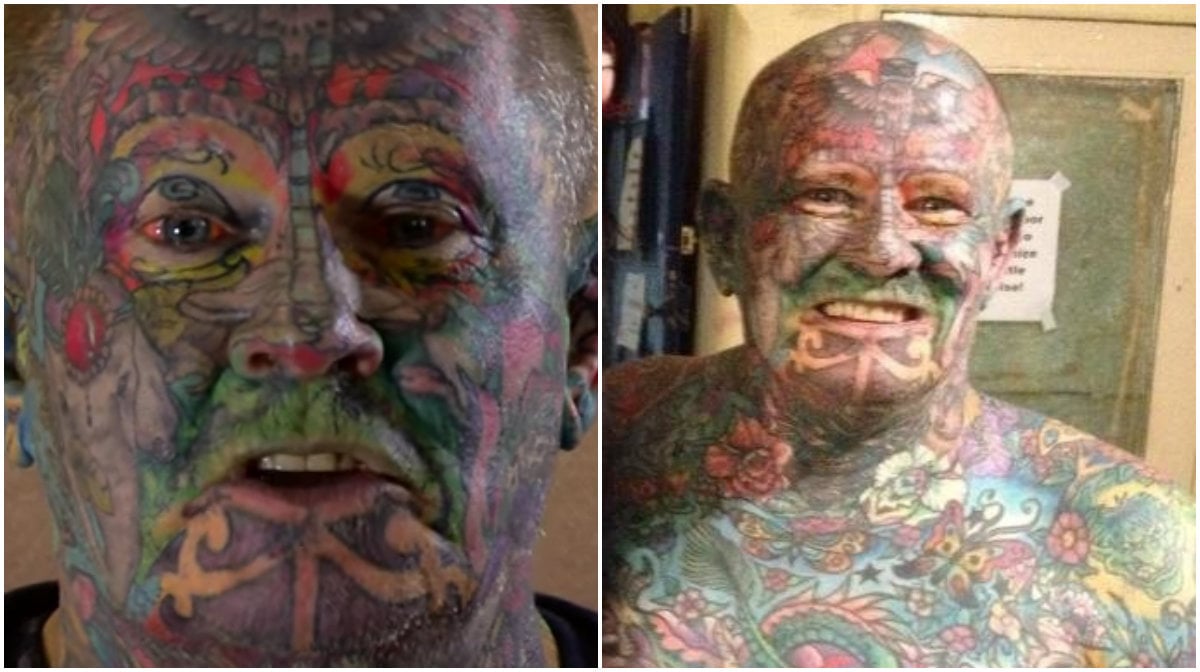 John har tatueringar överallt – även på ögonen.