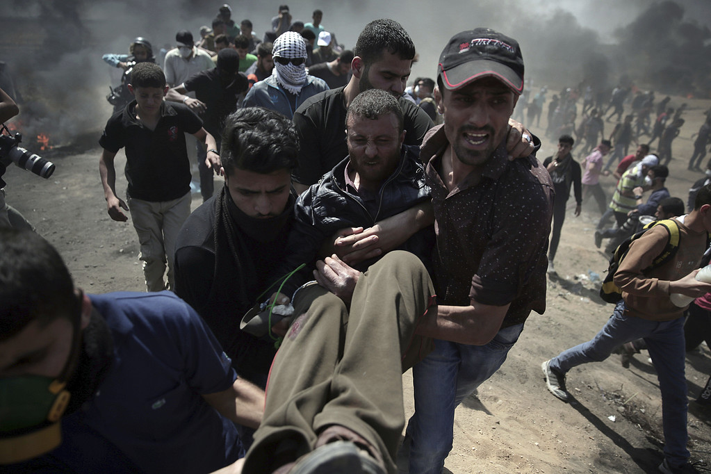 Skadade vid israeliska/palestinska gränsen Skadade vid israeliska/palestinska gränsen