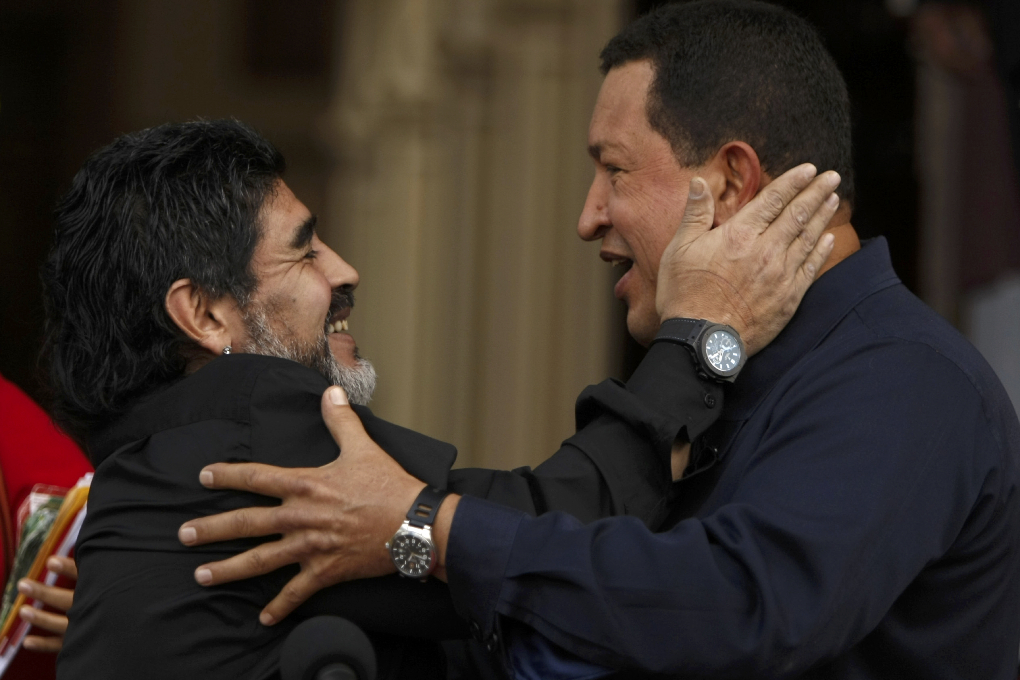 Maradona med Venezuelas president, Hugo Chavez.