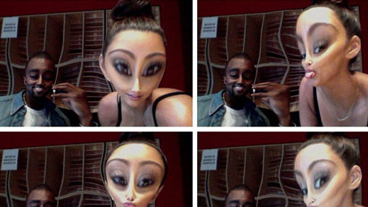 Kim och Kanye west som aliens. 