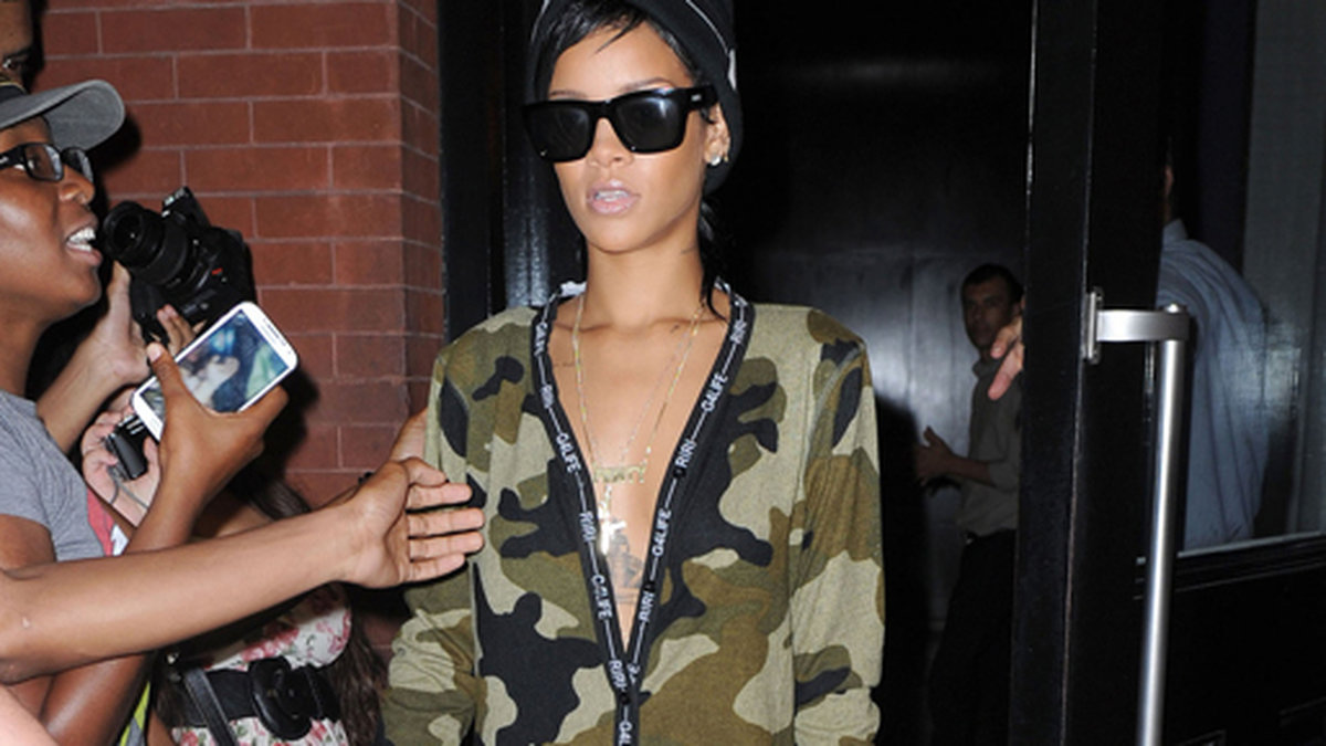 Rihanna goes army.