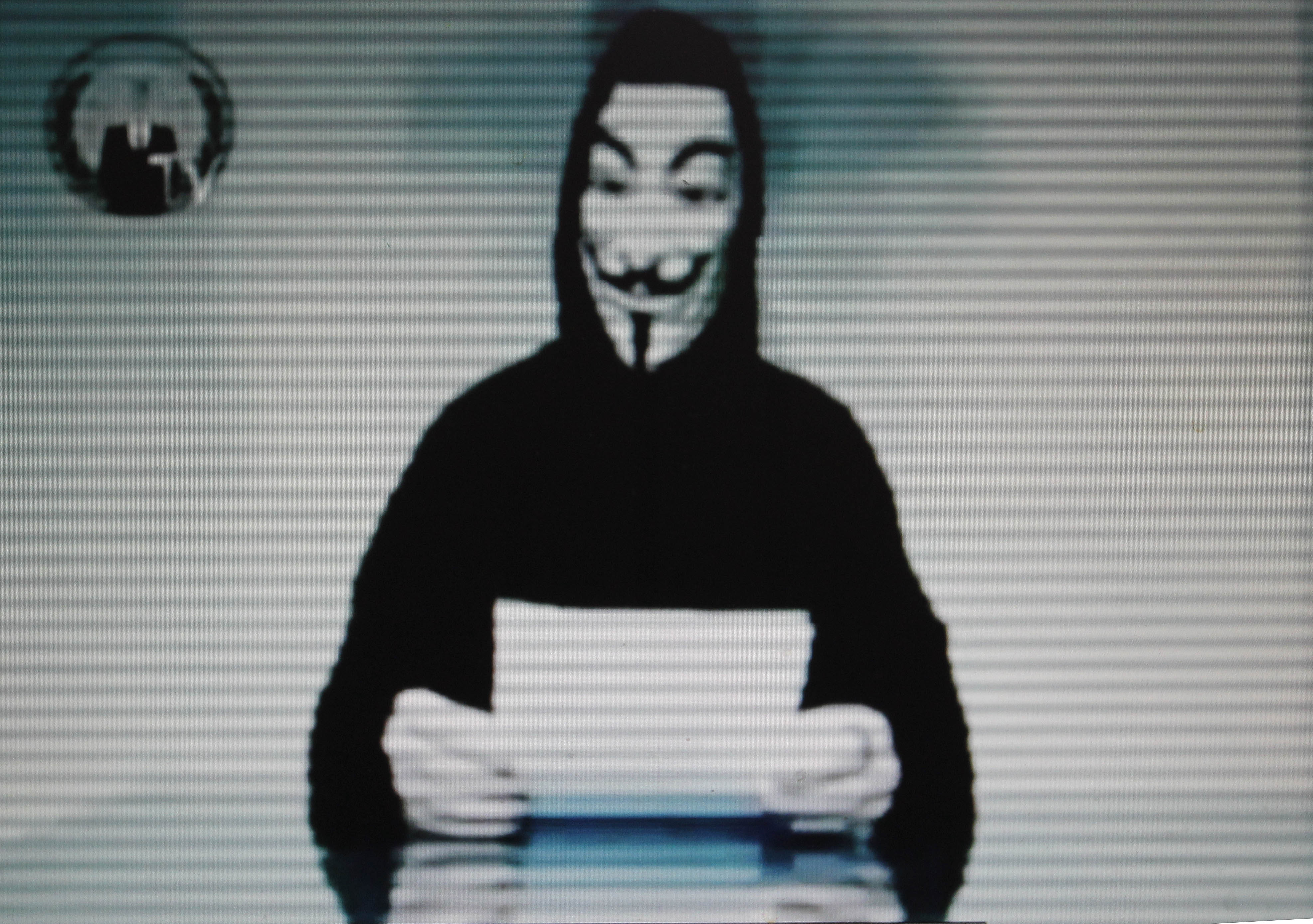 Skärmdump från en hotfilm signerad Anonymous