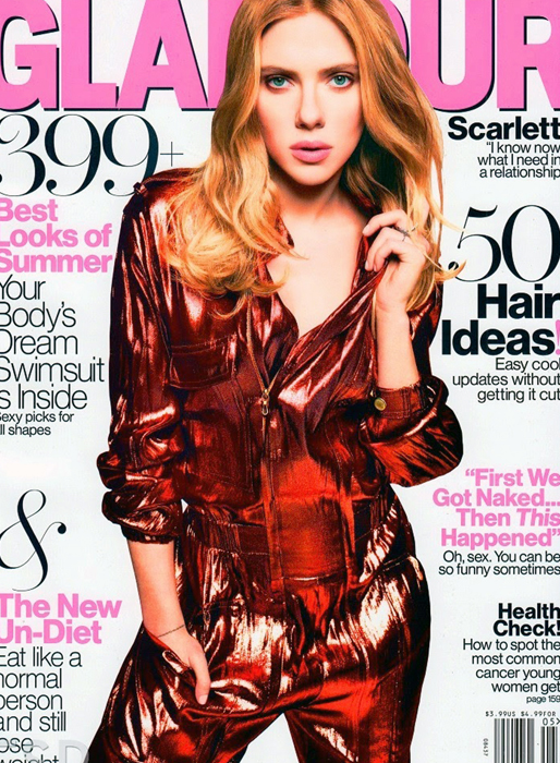 Scarlett Johansson på omslaget till amerikanska Glamour. 