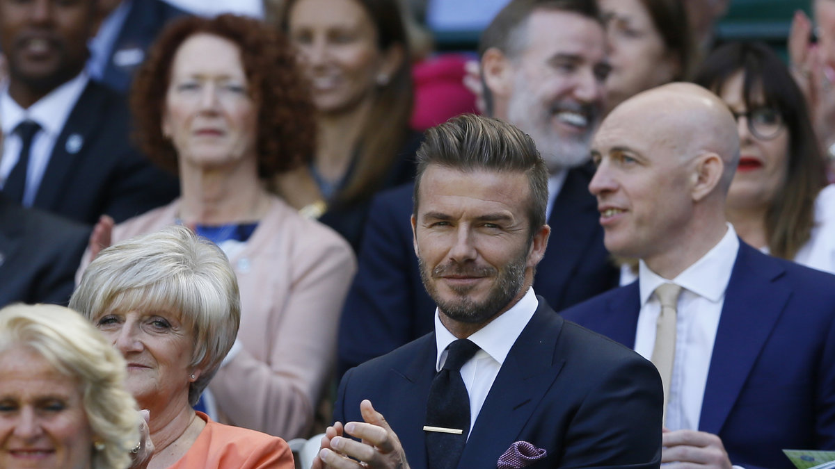 David Beckham på tennis tidigare i år.