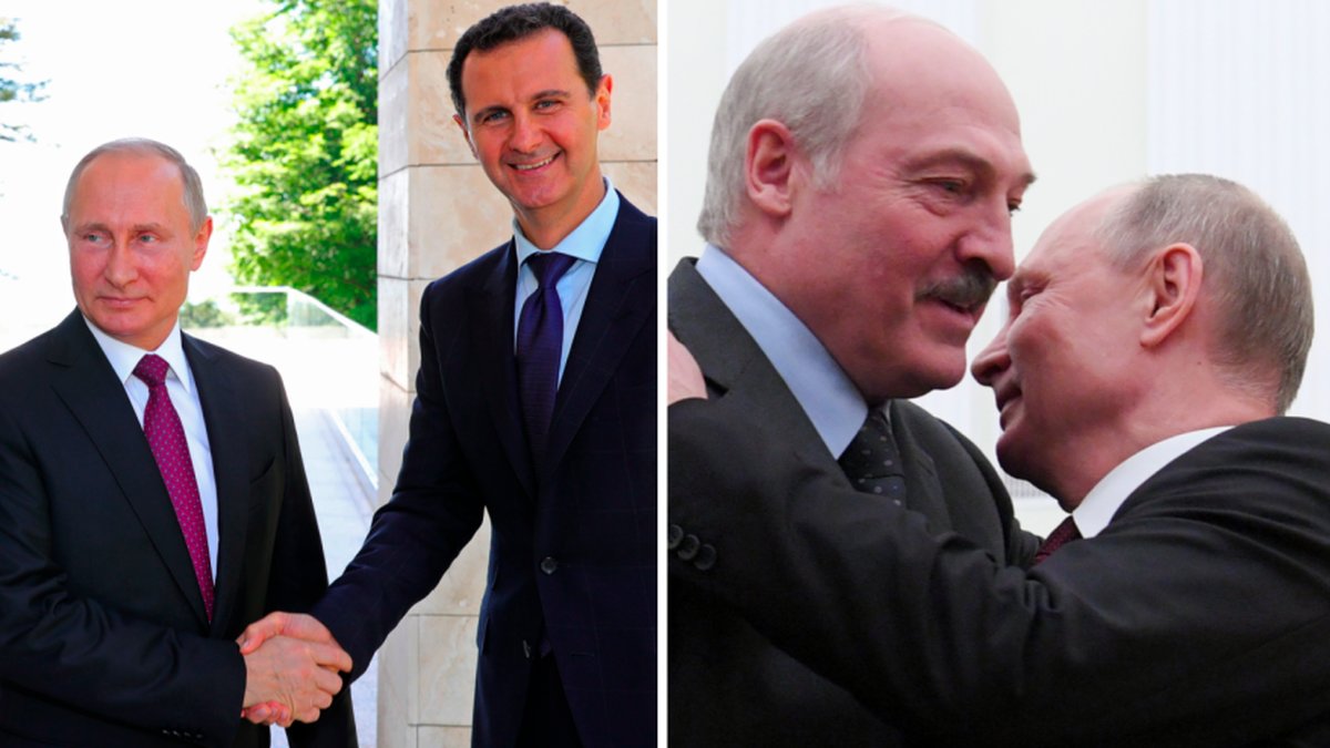 Syriens ledare Bashar al-Assad och Belarus president Aleksandr Lukasjenko är några av de som har visat sitt stöd för Putins invasion av Ukraina. 