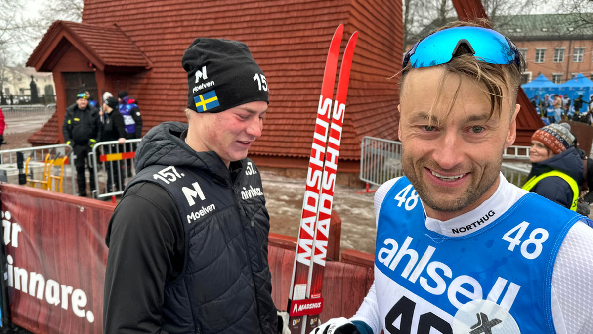 Petter Northug hyllade Alvar Myhlback efter tredjeplatsen.