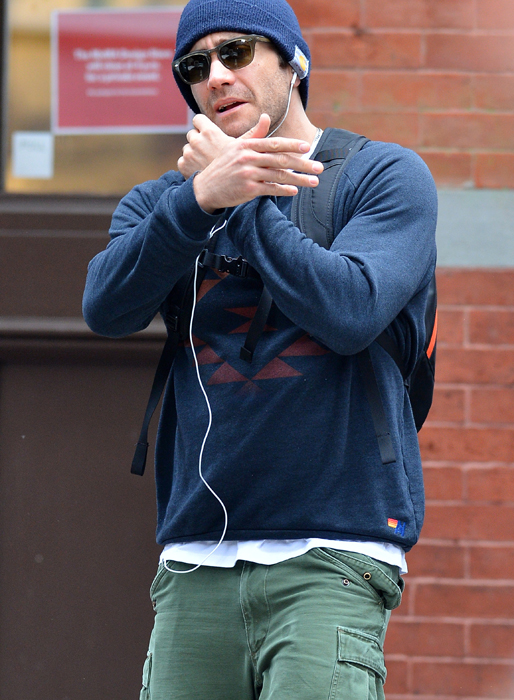 Jake Gyllenhaal i Soho, New York. Jake Gyllenhaal i Soho, New York.