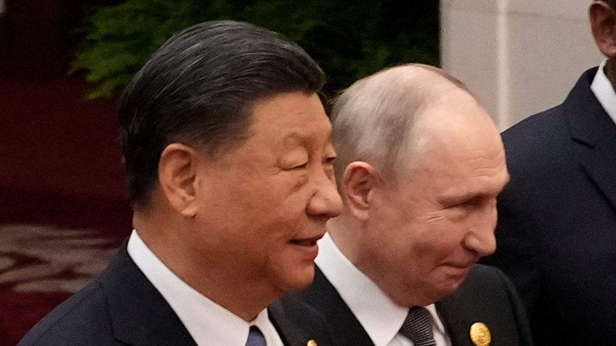 Möjligtvis en fnurra på tråden. På bilden Kinas president Xi Jinping och Rysslands president Vladimir Putin. Arkivbild.