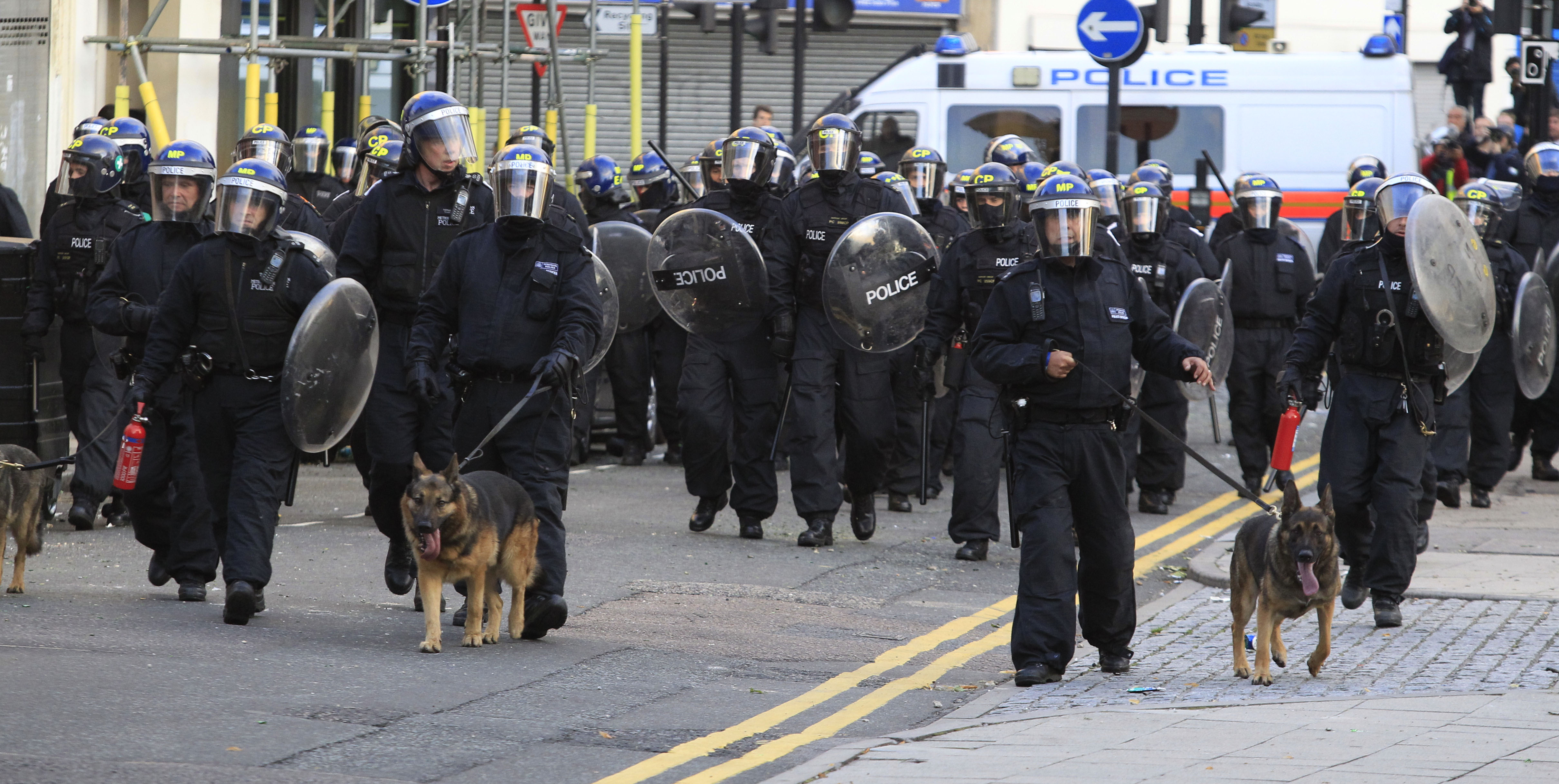 Upplopp, Demonstration, Protester, Polisen, London