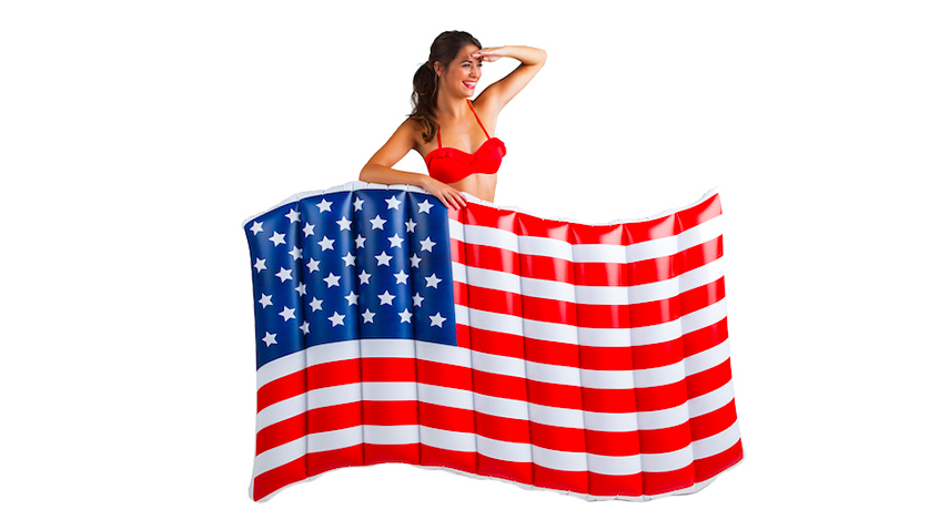 Amerikanska flaggan som badmadrass Amerikanska flaggan som badmadrass