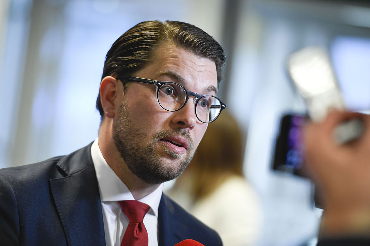 Sverigedemokraternas partiledare Jimmie Åkesson. Sverigedemokraternas partiledare Jimmie Åkesson.
