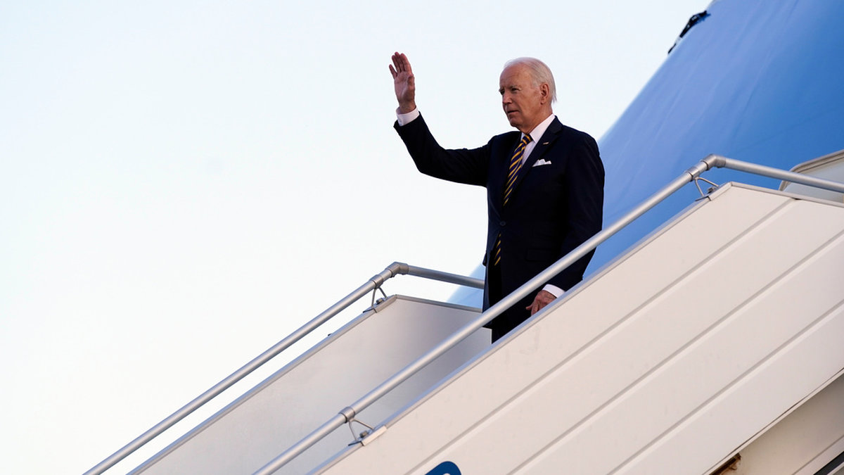 USA:s president Joe Biden anlände till Helsingfors på onsdagskvällen.