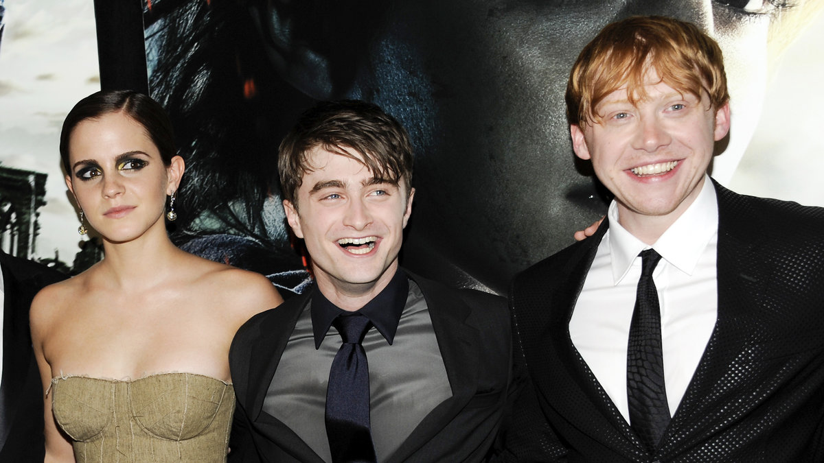 Potter-skådisarna Emma Watson, Daniel Radcliffe och Rupert Grint.