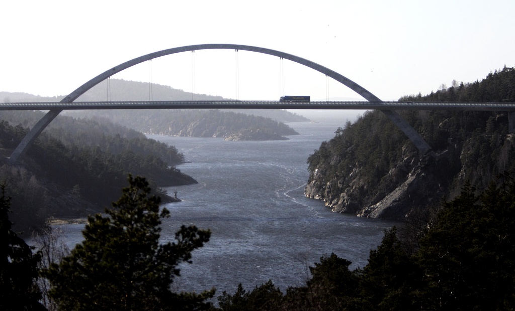 Svinesundsbron. mellan Sverige och Norge. Arkivbild.