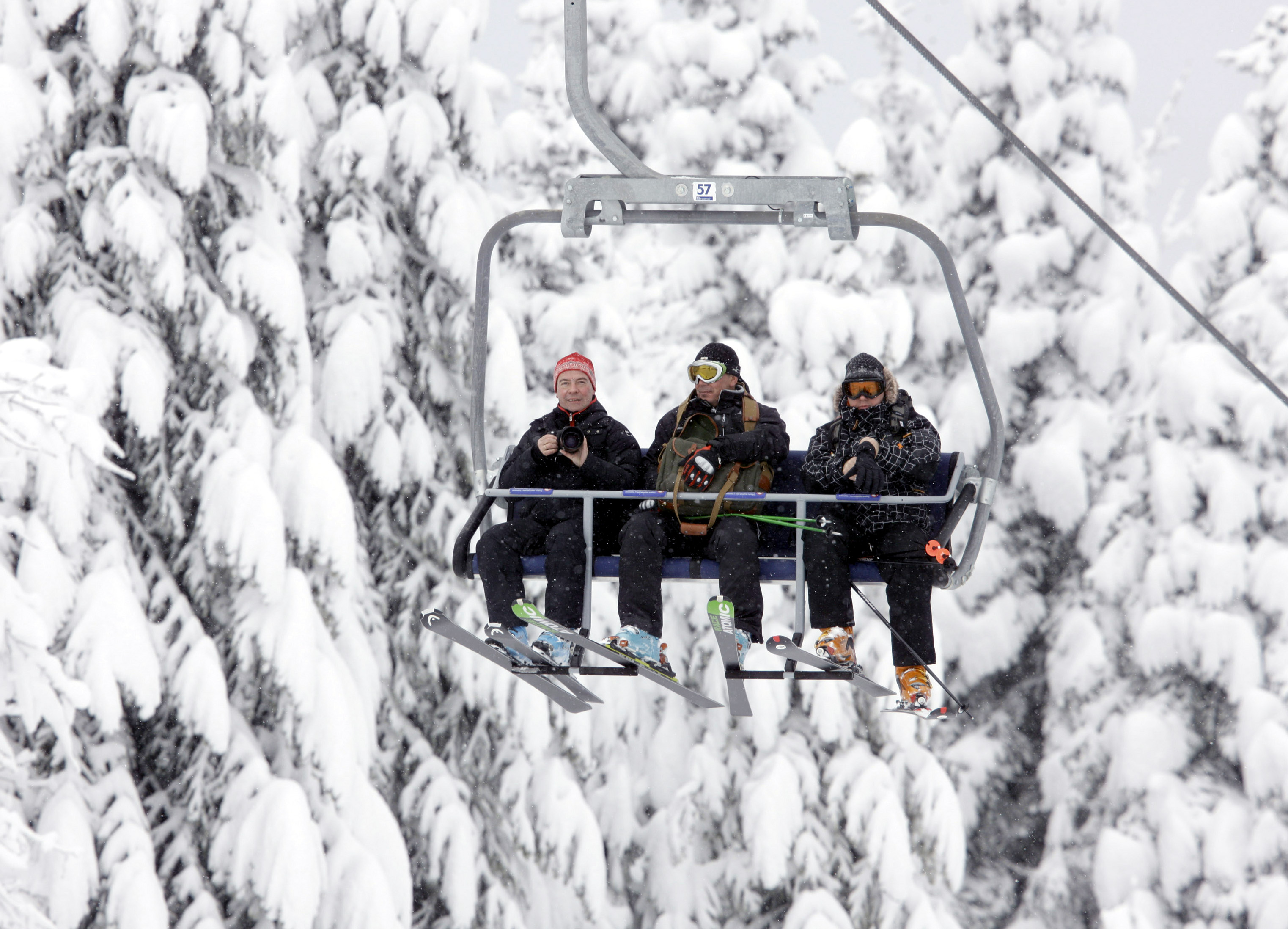 skidor, Snowboard, Fastnat, Lift, Idre