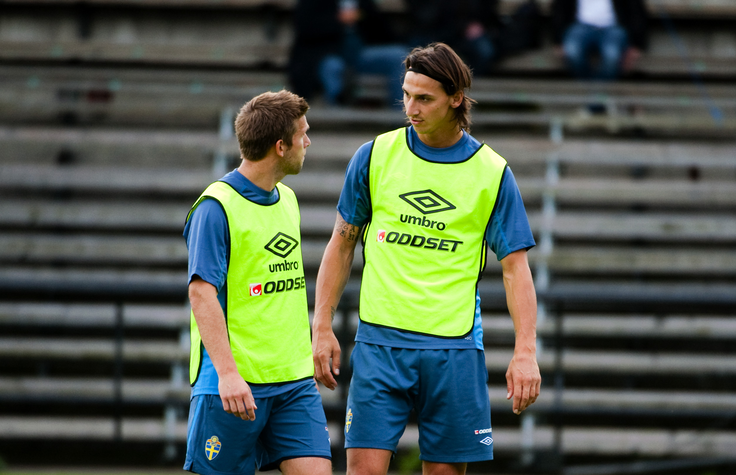 De två kaptenerna. Anders Svensson och Zlatan.