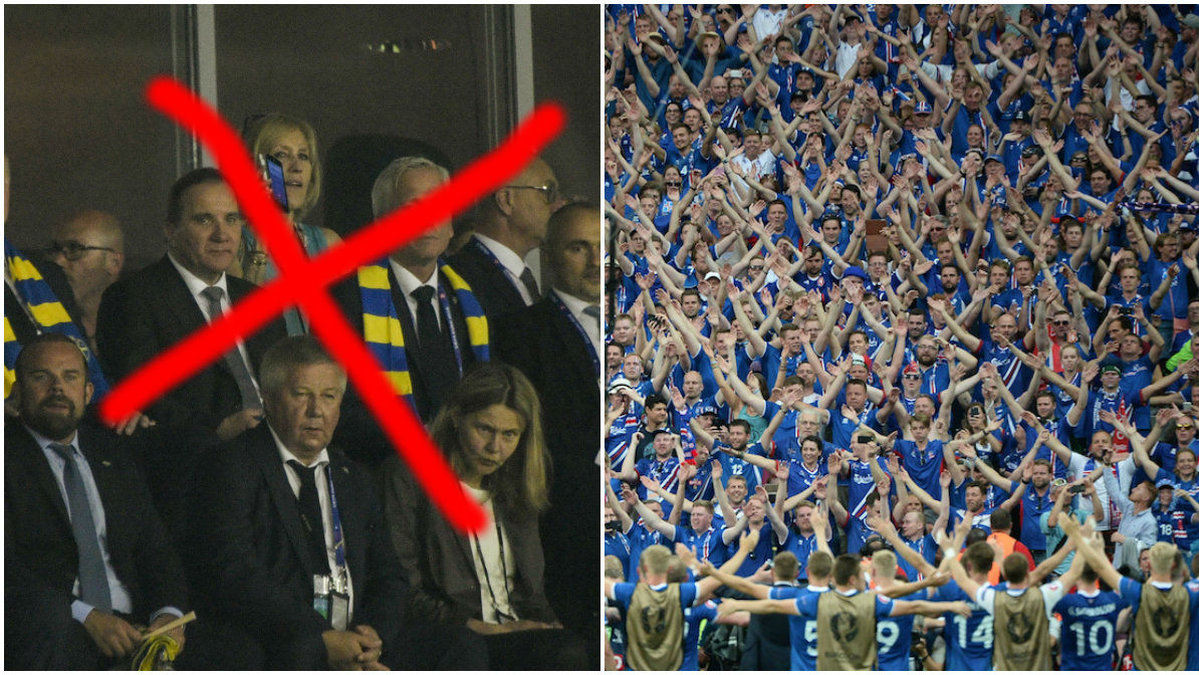 Islands president gör inte som Löfven. Han ska sitta med fansen!