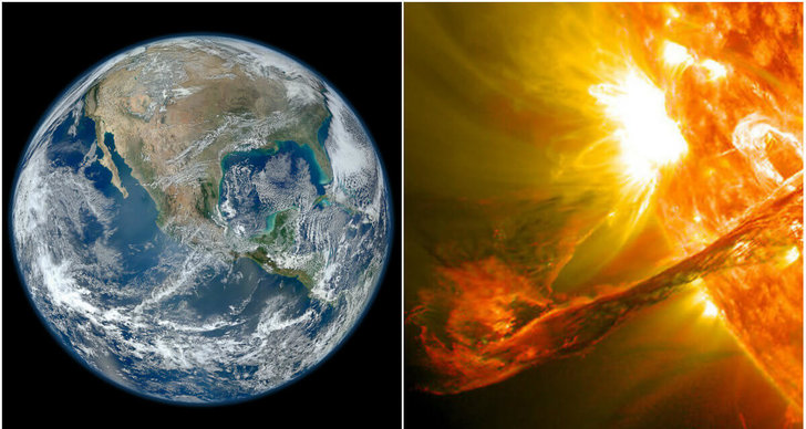 Jorden, Solstorm, solvindar, Mars, påverkas