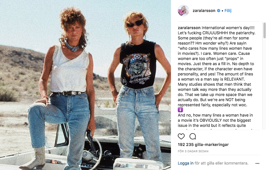 Zara Larsson la ut sydstatsflaggan på Instagram. Zara Larsson la ut sydstatsflaggan på Instagram.