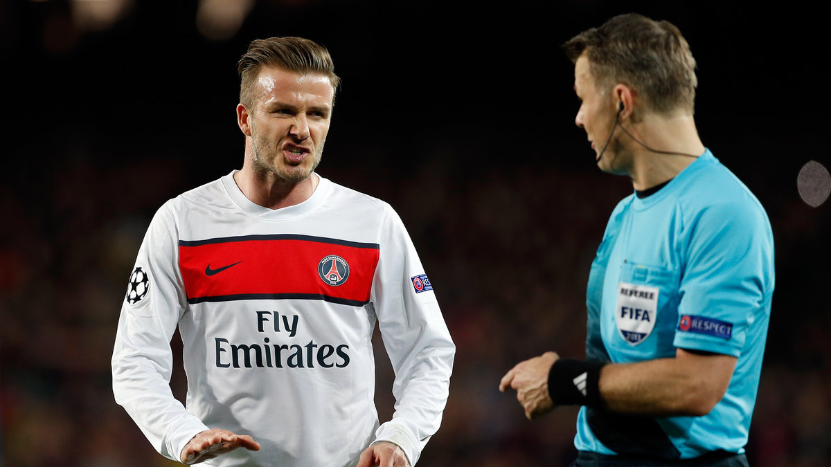 David Beckham blev utvisad under matchen.