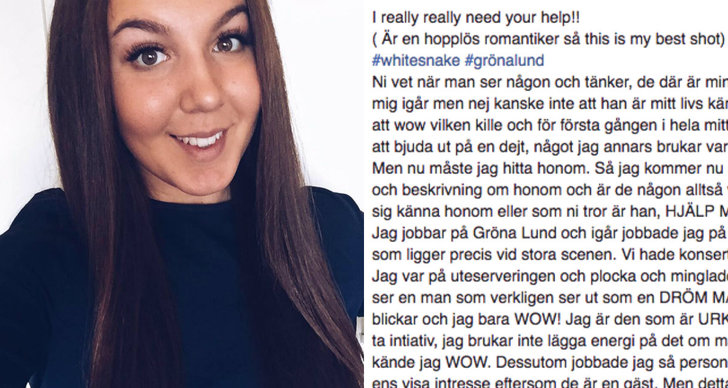 Gröna Lund, Drömkille, Efterlysning, kärlek, Facebook