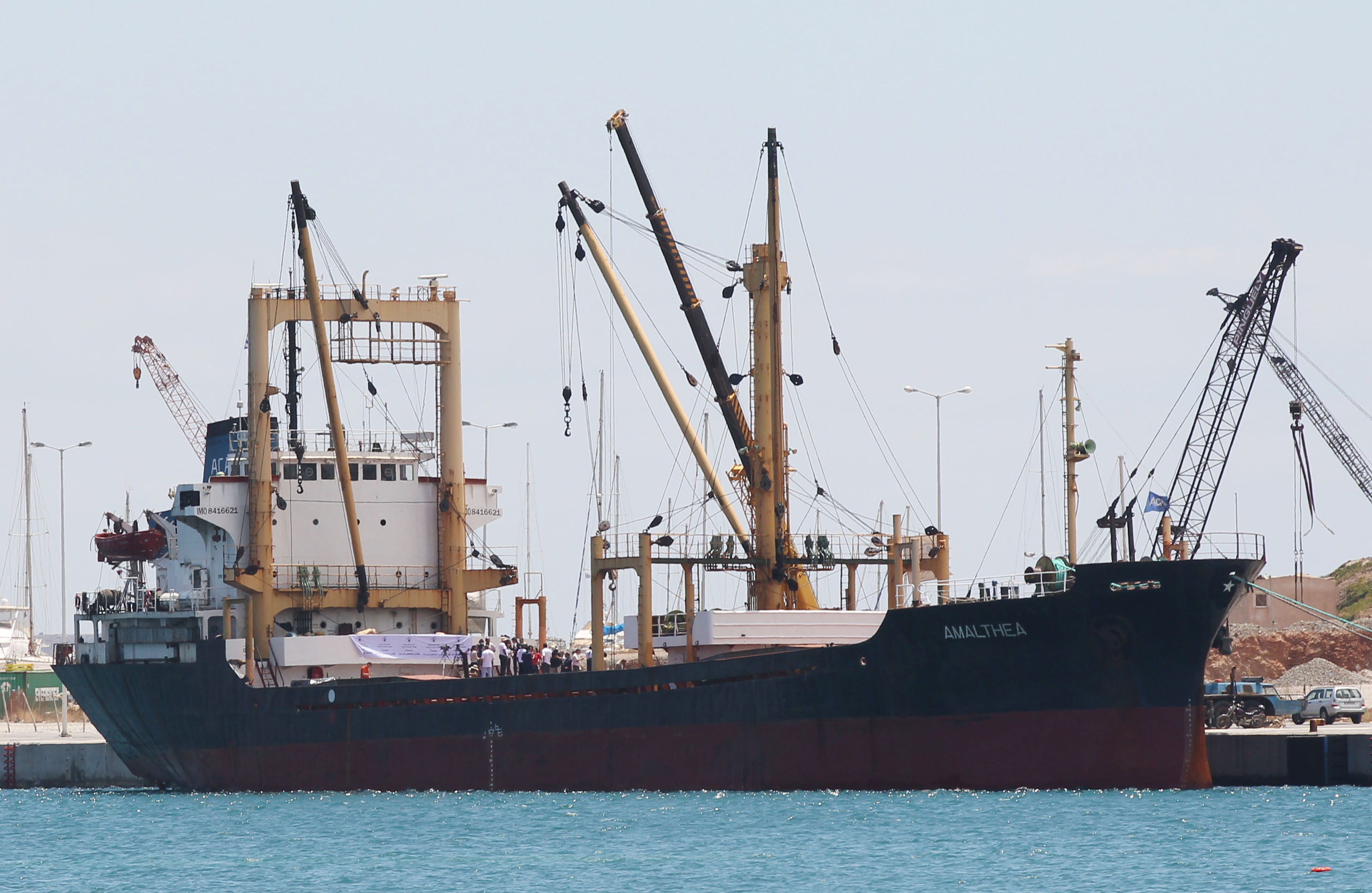 Fartyget "Hoppet" får inte komma in till Gaza. 